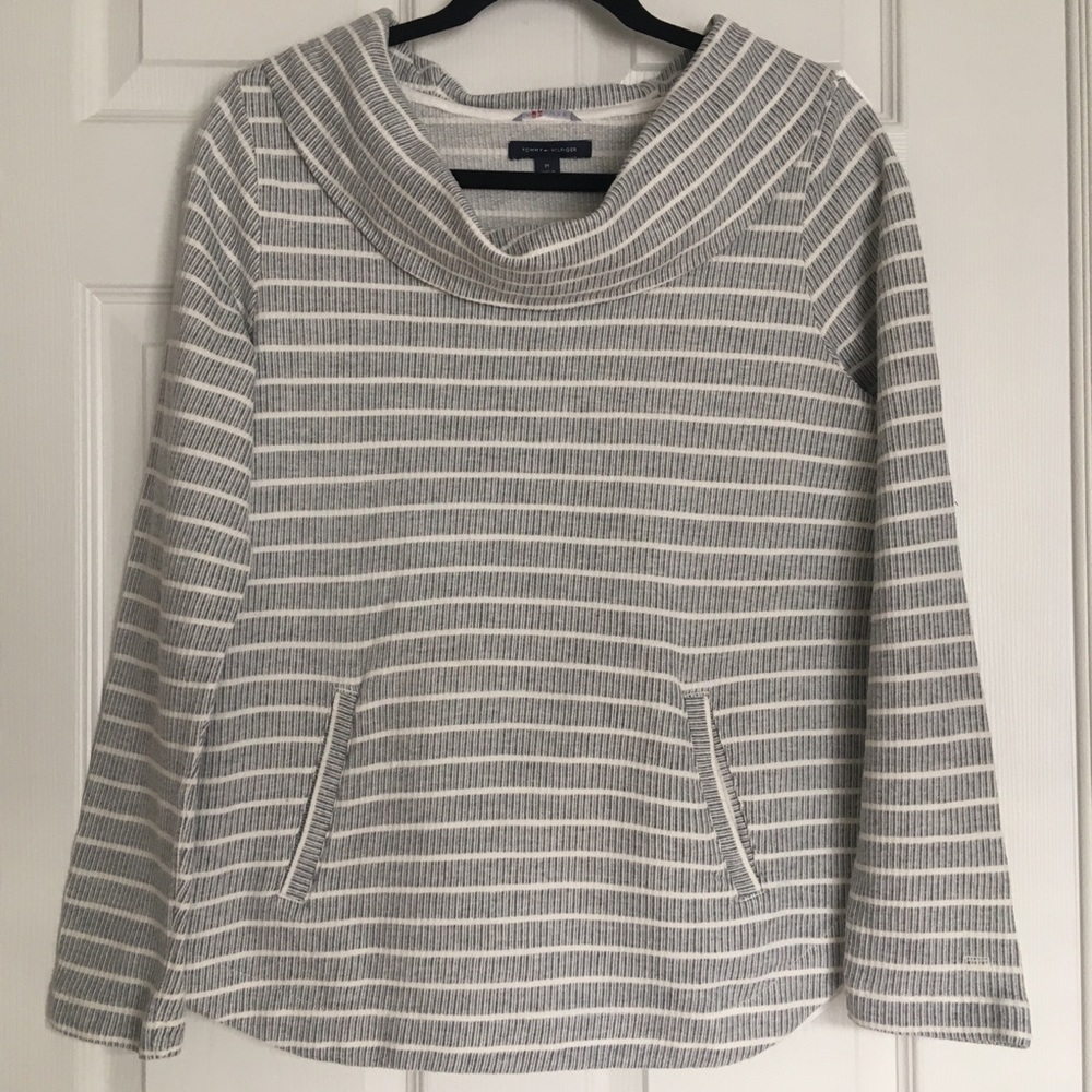 Tommy Hilfiger women’s cowl neck striped sweater